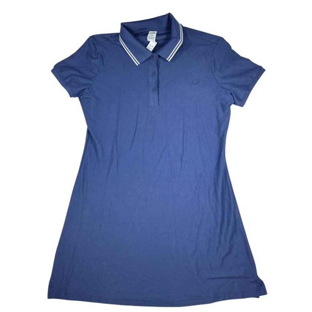 PINK Victoria's Secret Polo Dress Women Blue Short Sleeve Preppy Athleisure XL